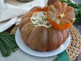 Receta Calabaza asada rellena de crema de gambas (camarão na moranga)