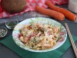 Receta Noodles de arroz con verduras, gambas y leche de coco