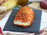 Bacalao con costra de parmesano y chorizo