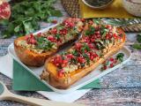 Receta Calabaza butternut rellena de quinoa y granada