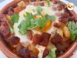 Receta Huevos a la flamenca con patatas y chorizo