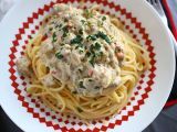 Receta Espaguetis con carbonara de berenjena