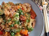 Receta Wok de verduras con gambas