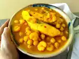 Receta Guiso de garbanzos con salmón