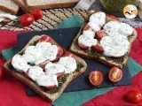 Receta Tosta con pesto, tomates cherry y queso mozzarella