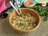 Receta Ensalada de fideos de arroz, langostinos, aguacate, huevo y cilantro