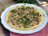 Receta Tortilla fácil con champiñones, jamón y perejil