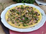 Receta Tortilla fácil con champiñones, jamón y perejil