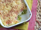 Receta Puerros gratinados con jamón cocido y queso