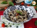 Receta Ensalada de arroz mediterránea con atún, aceitunas, tomates secos y limón