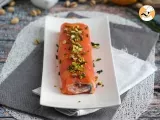 Tronco de salmón con queso ricotta y pistachos