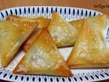 Receta Briouats de morcilla con pera o persimon y queso