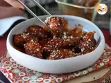 Receta Dakgangjeong - pollo frito coreano con salsa picante gochujang