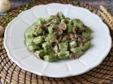 Receta Ñoquis de guisantes con salsa de champiñones