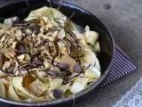 Receta Tagliatelle de crepes con chocolate y crema de cacahuete