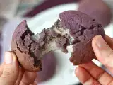 Receta Cookie de ube con corazón de mochi