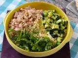 Receta Ensalada de pasta orzo con salmón y calabacín