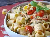 Receta Pasta cremosa con calabacín, tomates cherry, queso philadelphia y limón