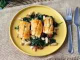 Receta Merluza con alubias blancas, espinacas y chorizo