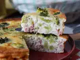 Receta Quiche sin masa de brócoli, panceta y queso cottage