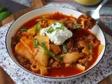 Receta Sopa de lasaña con carne, ricotta y parmesano