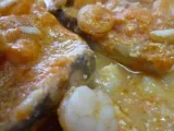 Receta Rodajas de merluza con salsa de piñones