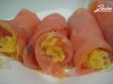 Receta Rollitos de salmón ahumado con queso y huevo hilado