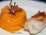 Receta Calamar relleno con crema de batata