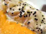 Receta Bacalao confitado sobre tatami de salmorejo
