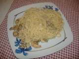 Receta Spaguetti al al queso azul con pollo y champis