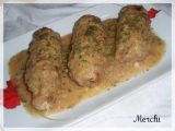 Receta Ternera rellena en salsa de puerro y mostaza