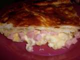Receta Hojaldre de jamon y queso/tarte feuilletée au jambon et au fromage