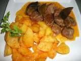 Receta Carne magra con patatas al ajillo
