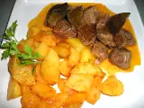 Receta Carne magra con patatas al ajillo