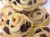 Receta Caracolas de hojaldre con pasas.