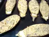 Receta Berenjenas rellenas de atún y champiñones