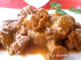 Receta Carrillada en salsa con champiñones