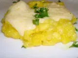 Receta Risotto milanés de azafrán relleno de fondue de queso parmesano
