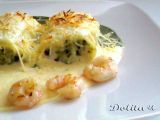 Receta Paccheri relleno de merluza y gambas