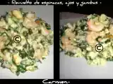 Receta - revuelto de espinacas y gambas -
