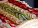 Receta Tarta de kiwi, plátano y fresas