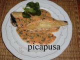 Receta Lomos de pescadilla en salsa de canónigos y huevas de lumpo