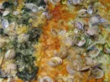 Receta Pizza dos estaciones de verduras con pescado y marisco