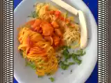 Receta Vermicelli enrollados con salsa criolla de pollo y queso mozzarella