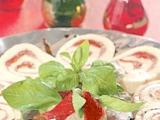 Receta Rollo de queso tomate y albahaca