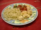 Receta Spaguetti con camarones en salsa blanca.(receta de homero)