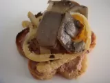 Receta Tostada de foie gras con tallarines de trufa y setas