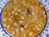 Receta Garbanzos con fideos y mejillones