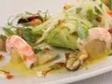 Receta Ensalada de frutos de mar con vinagreta de azafran