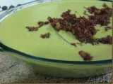 Receta Crema de guisantes con tropiezos de jamón serrano (thermomix)